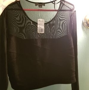 Mesh long sleeve crop top